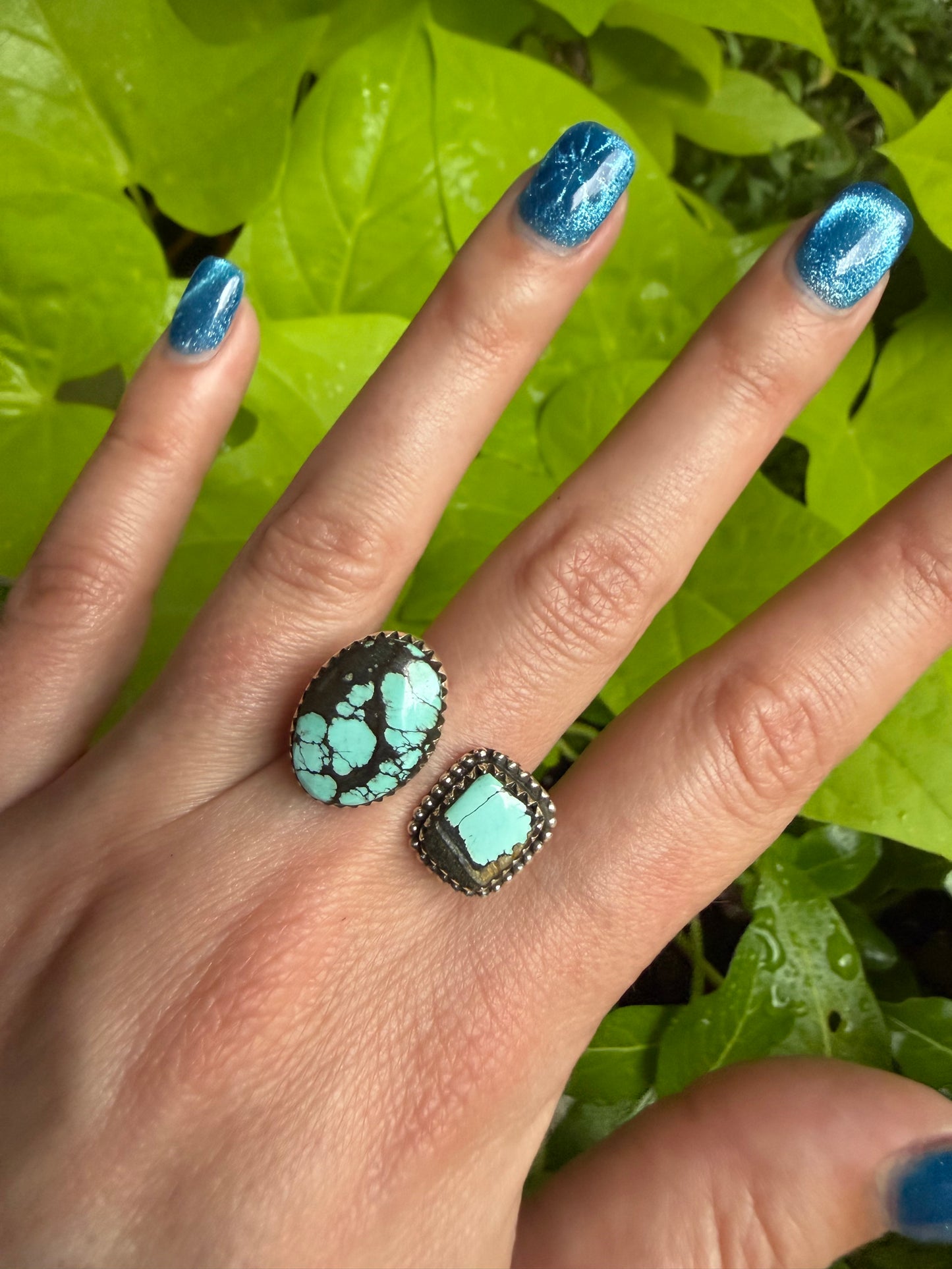 Blue Moon Turquoise Sterling Silver Floater Ring
