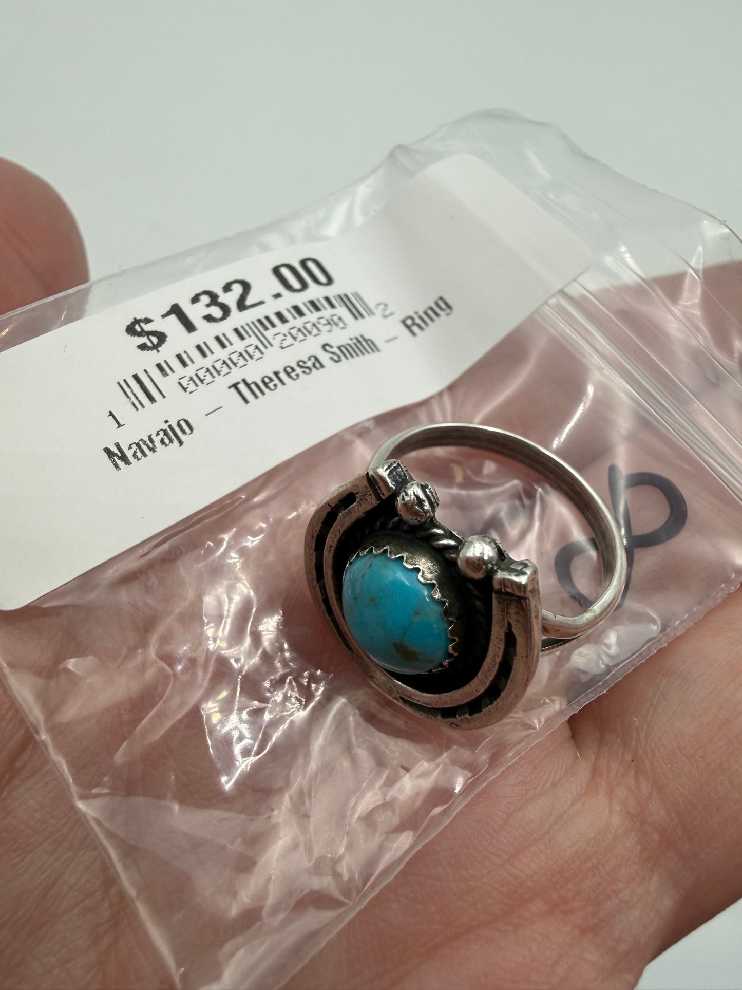 Navajo Turquoise Horseshoe Sterling Silver Ring