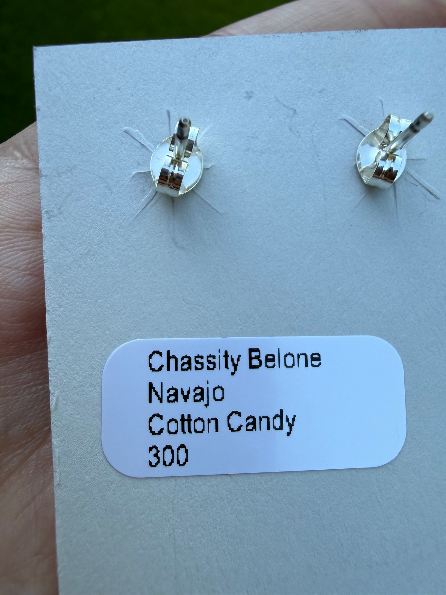 Native Cotton Candy Turquoise Stud Sterling Silver Earrings