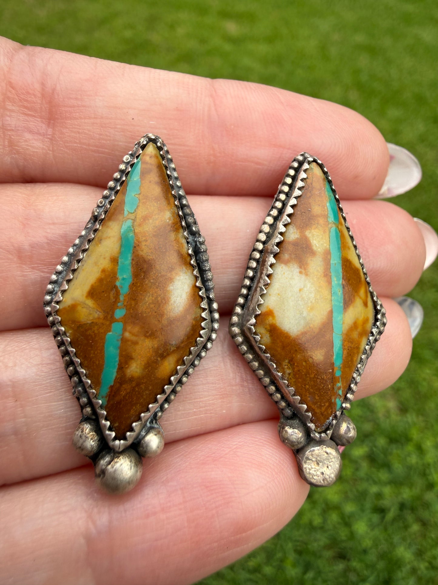 Royston Ribbon Turquoise Sterling Silver Earrings