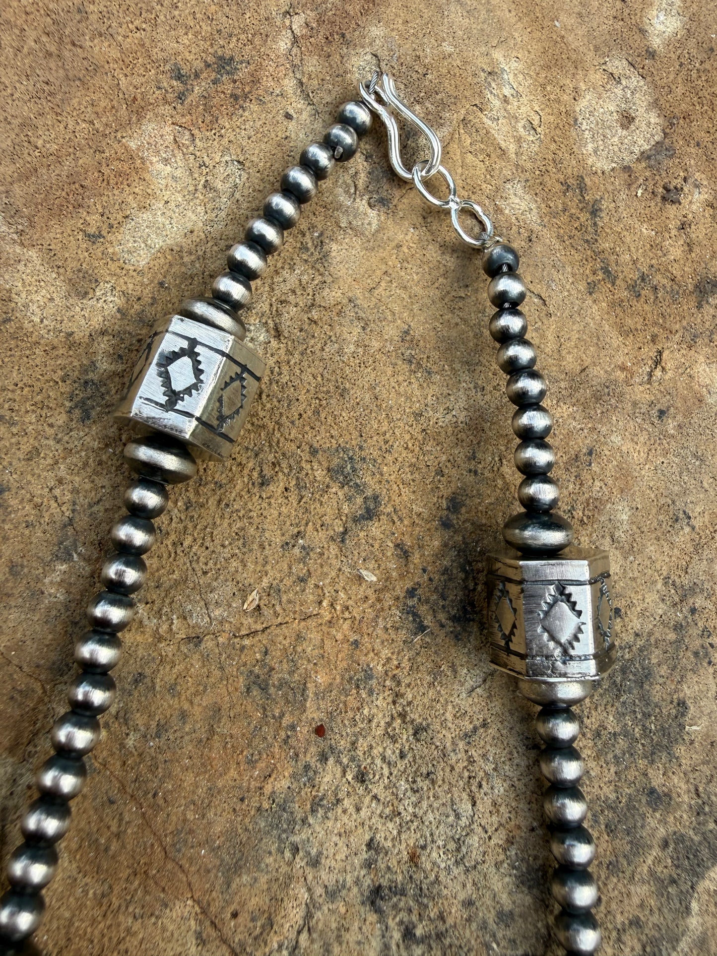 Native Sterling Silver Pearl 30 Inch Necklace by Sharon Cooley