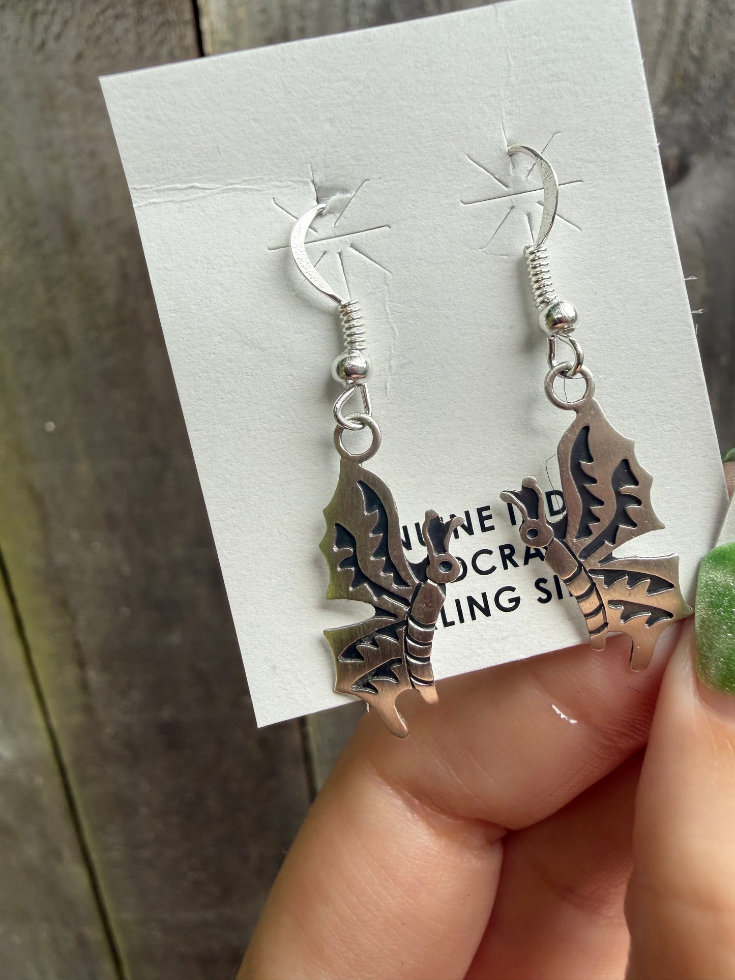 Native Rooster or Butterfly Sterling Silver Earrings