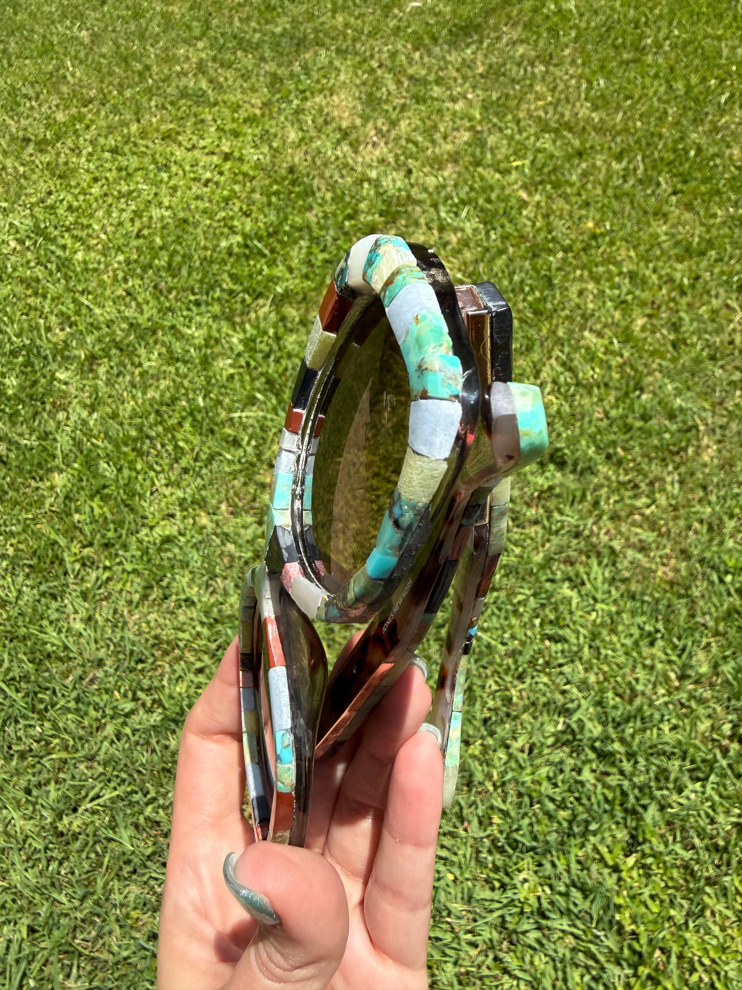 Navajo Turquoise and Multi Stone Inlayed Sunglasses