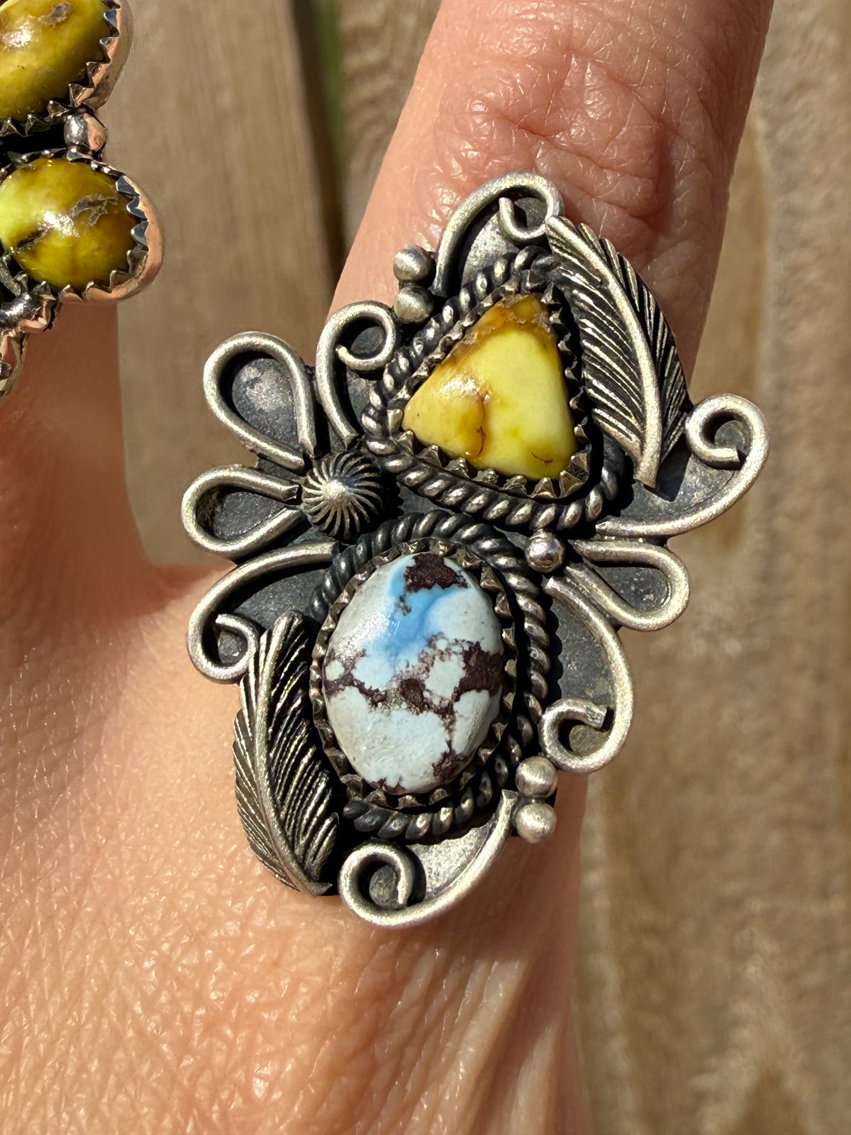 Palomino Pretty Mixed Stone Sterling Silver Adjustable Rings