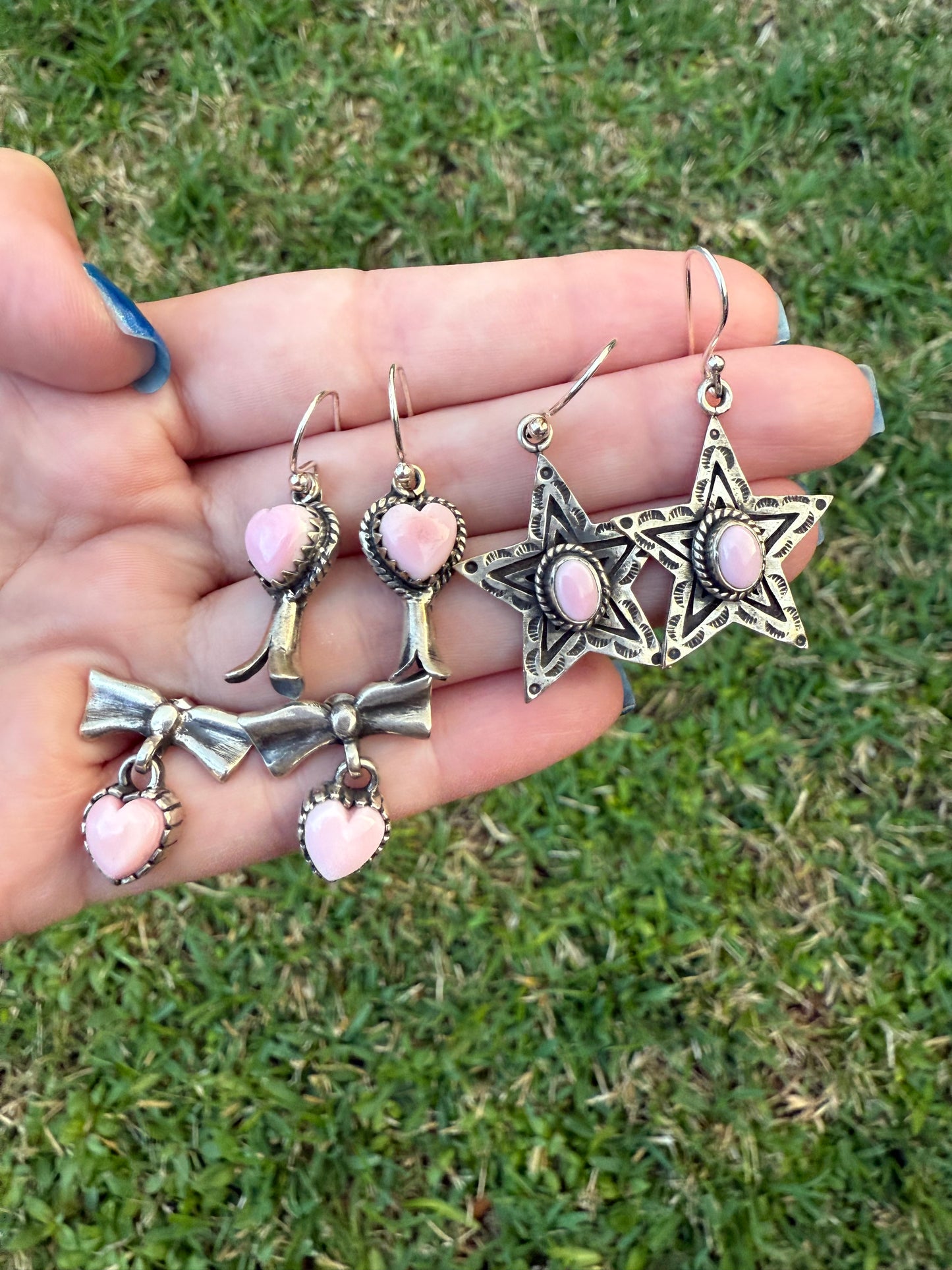 Pink Conch Cute Sterling Silver Dangle Earrings
