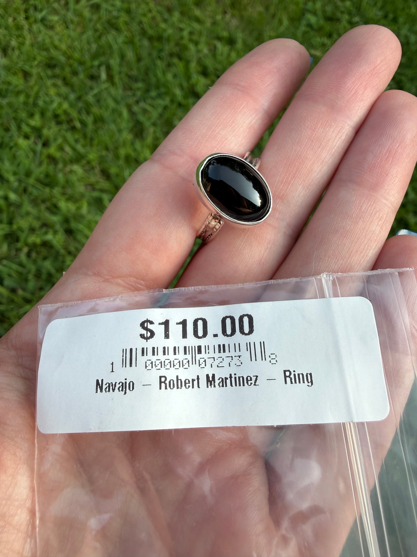 Navajo Black Onyx Sterling Silver Ring