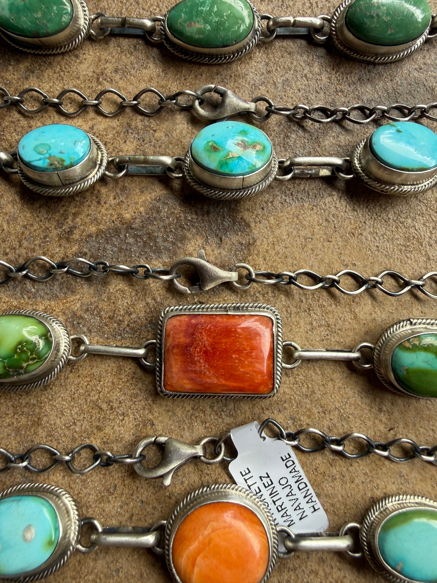 Native Navajo Multi Stone 5 Stone Choker Necklace By Antionette Martinez