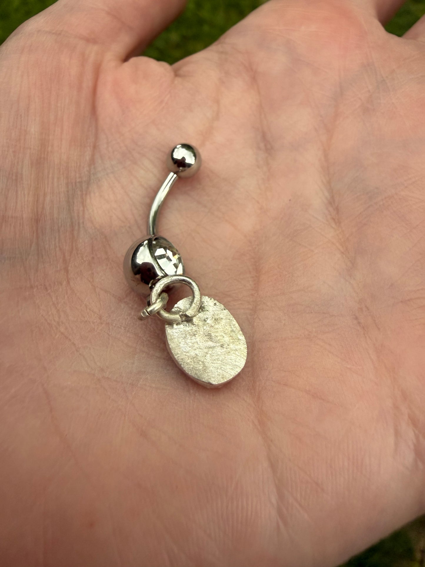 Turquoise Sterling Silver Pendant Belly Button Ring