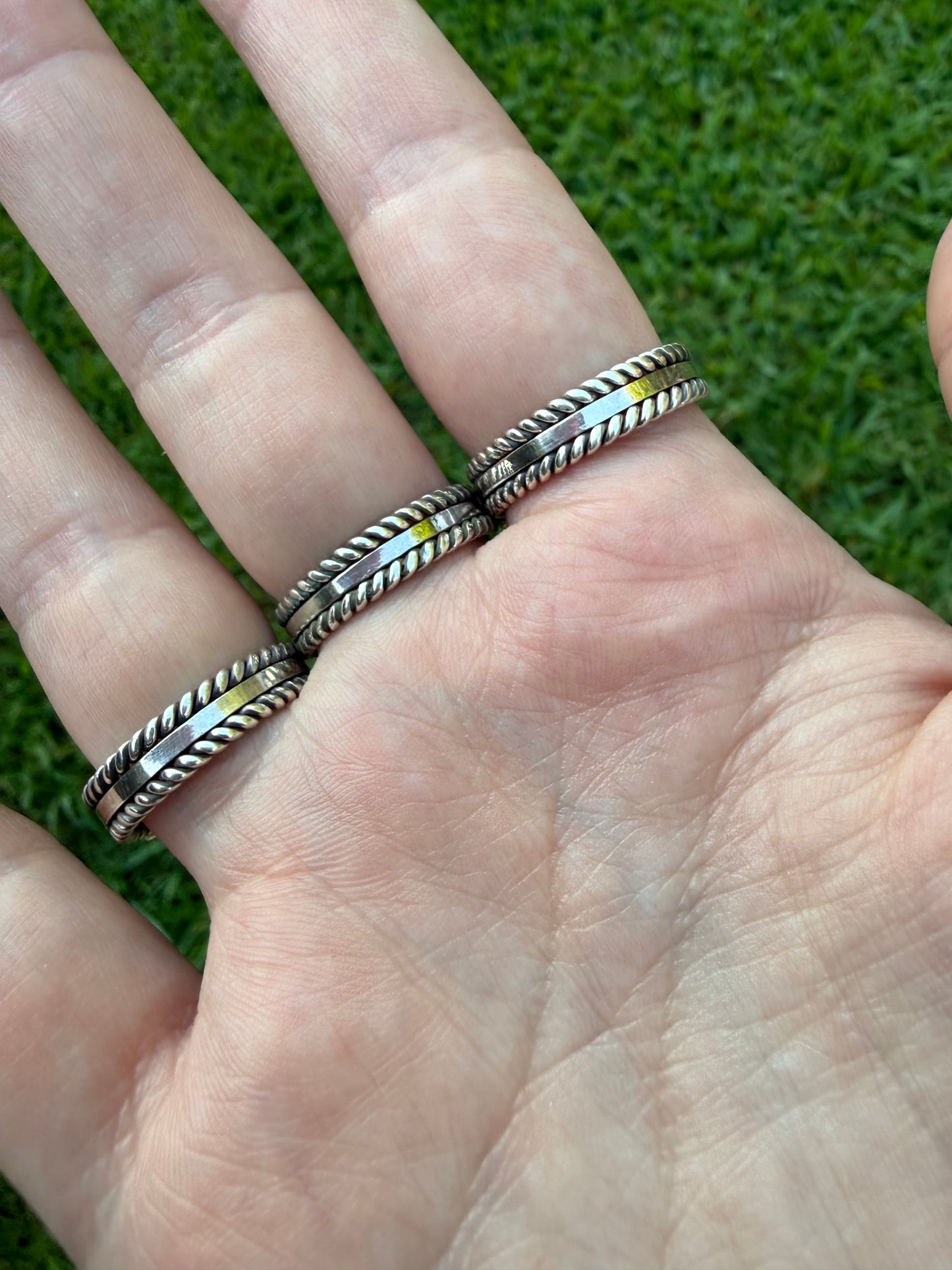 Native Triple Turquoise Sterling Silver Ring