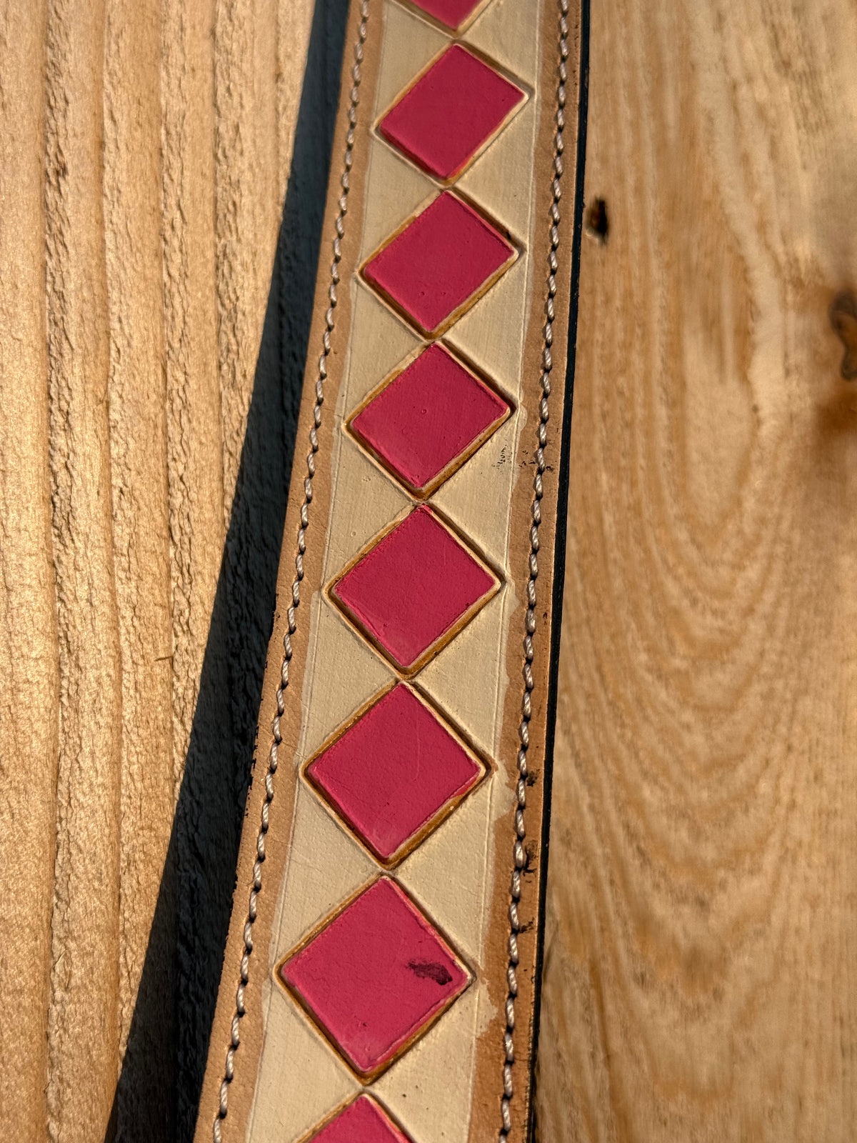 Upcycled LV Cowhide Leather Pink White Checkered Crossbody