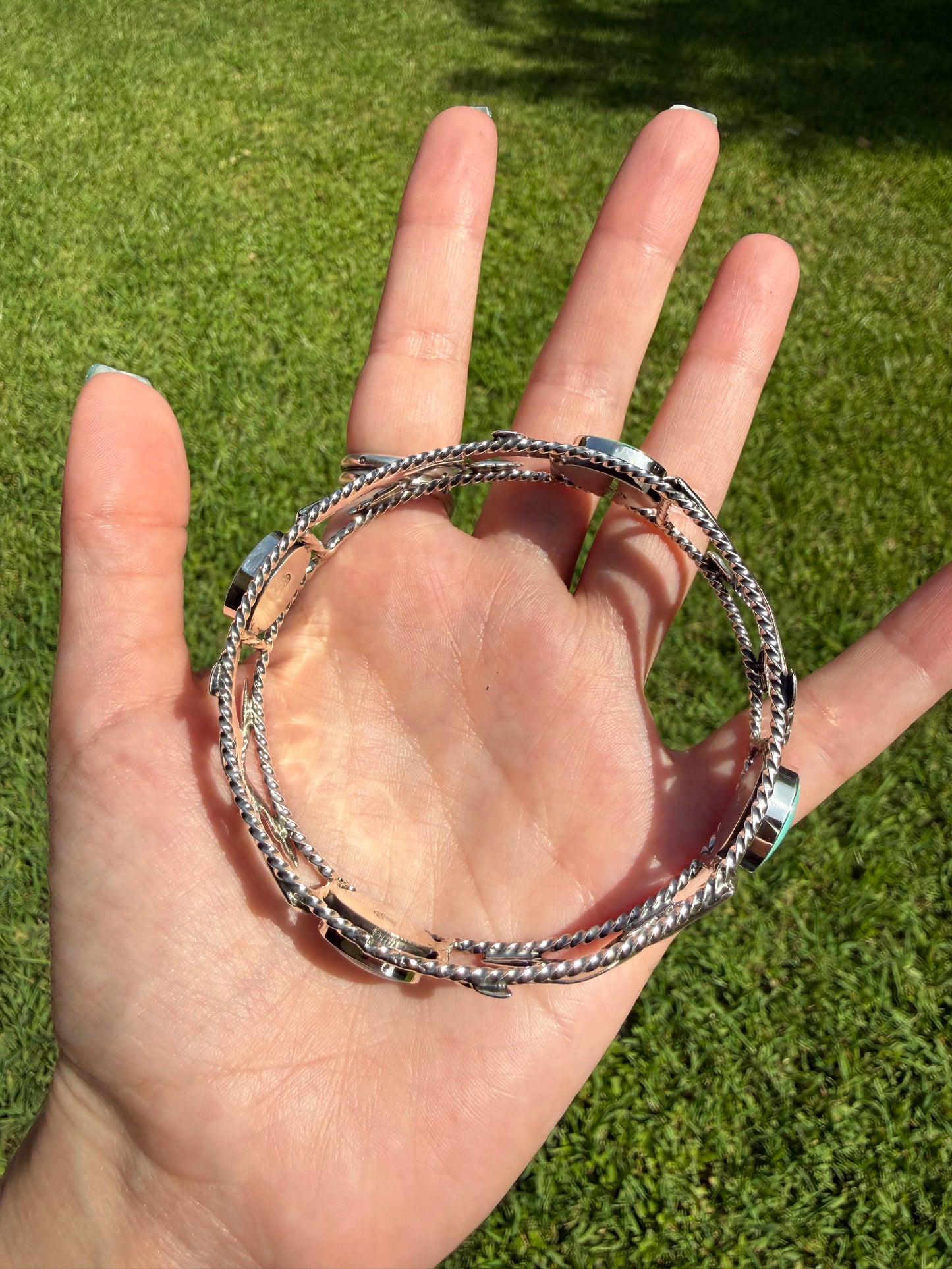 Navajo Roadrunner Sterling Silver Bangle Cuff Bracelet