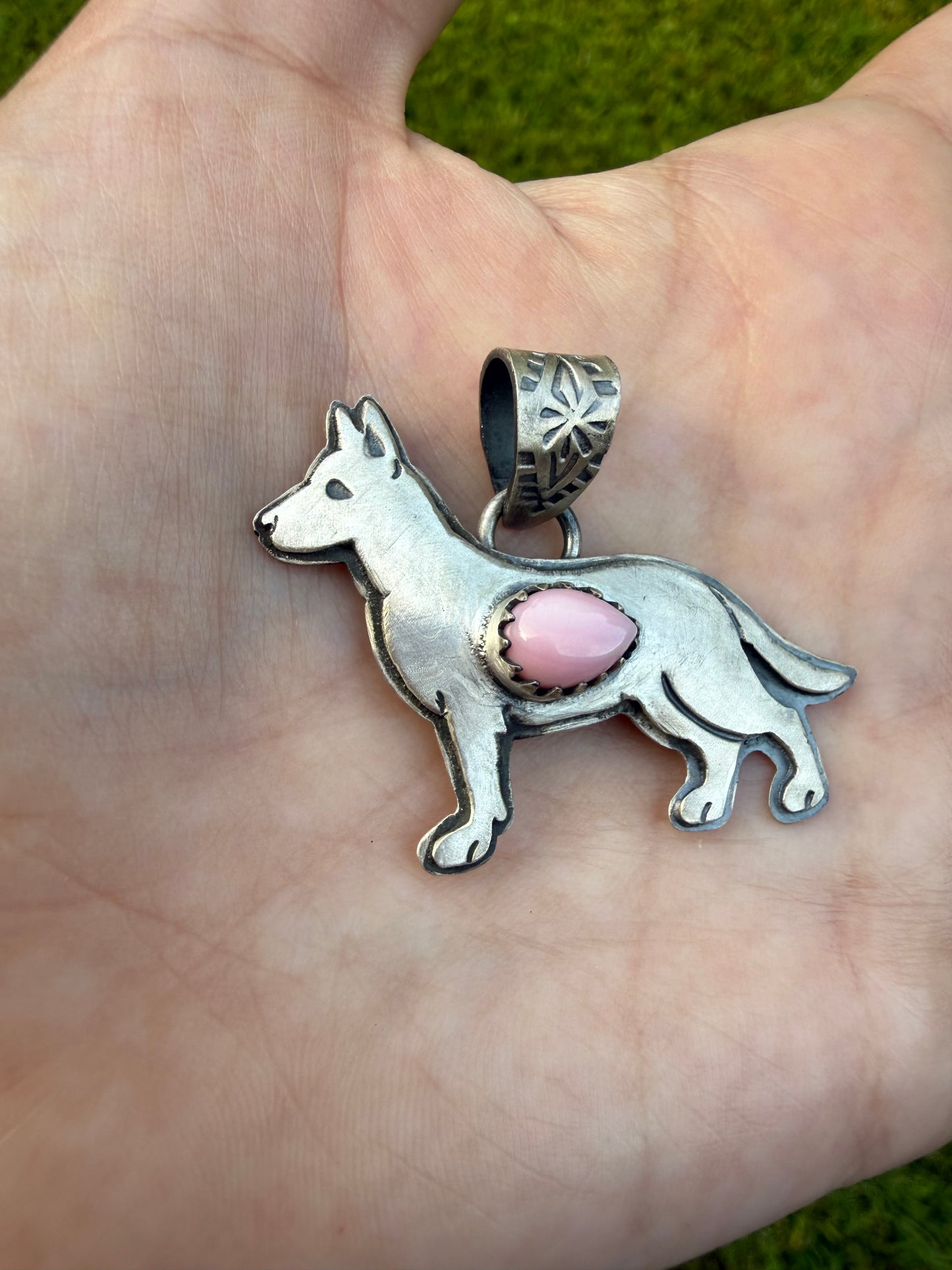 German Shepherd Dog Sterling Silver Handmade Pendant