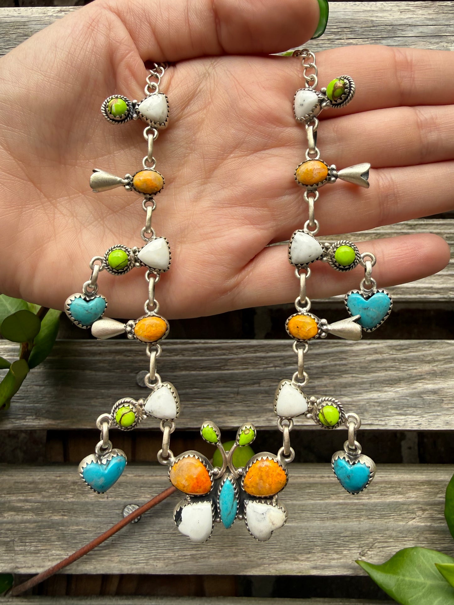 Bumblebee Jasper, Kingman Turquoise, and Lime Dahlia Statement Necklace or Choker