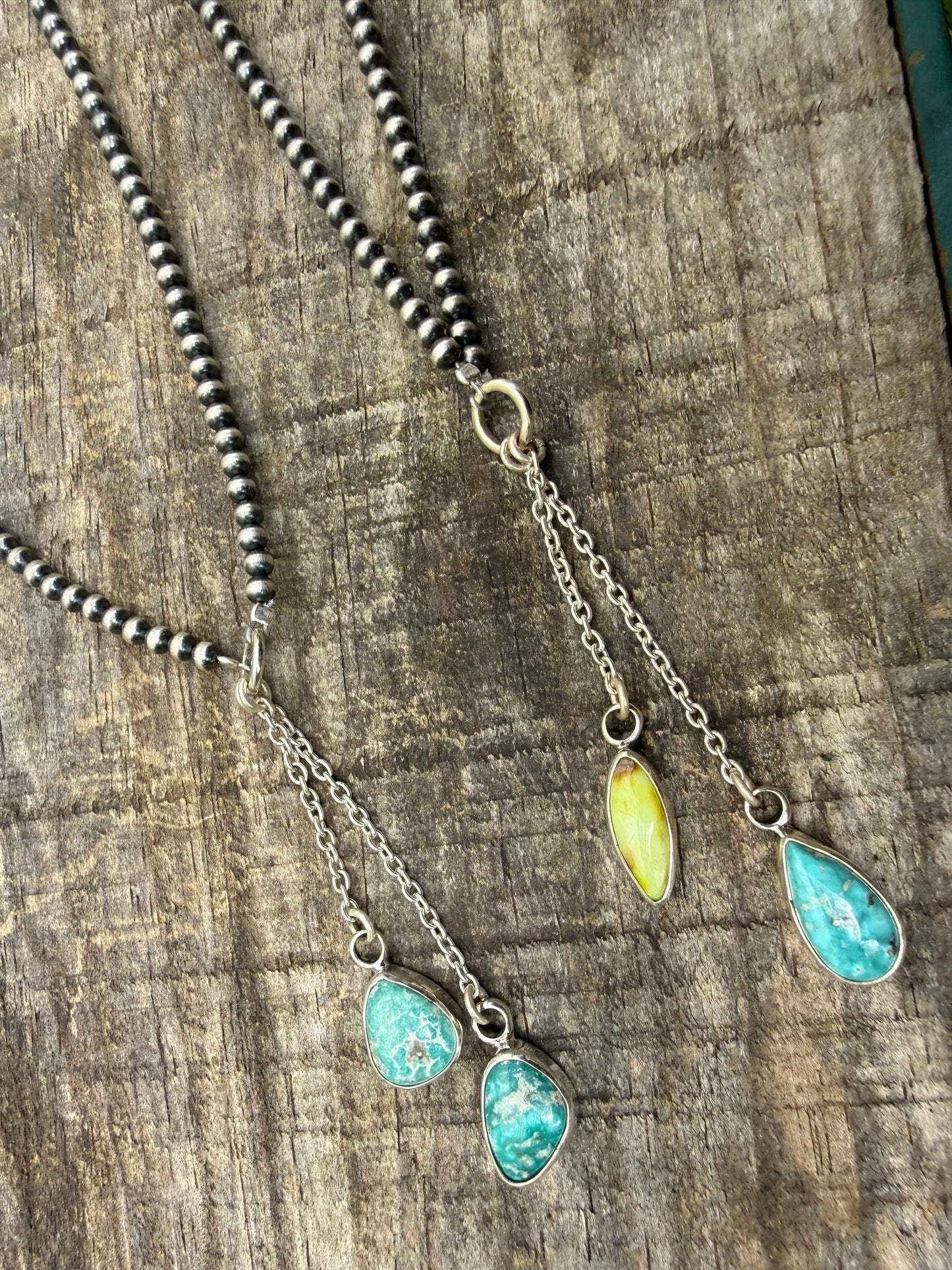 Whitewater and Palomino Desert Pearl Accent Lariat Necklace