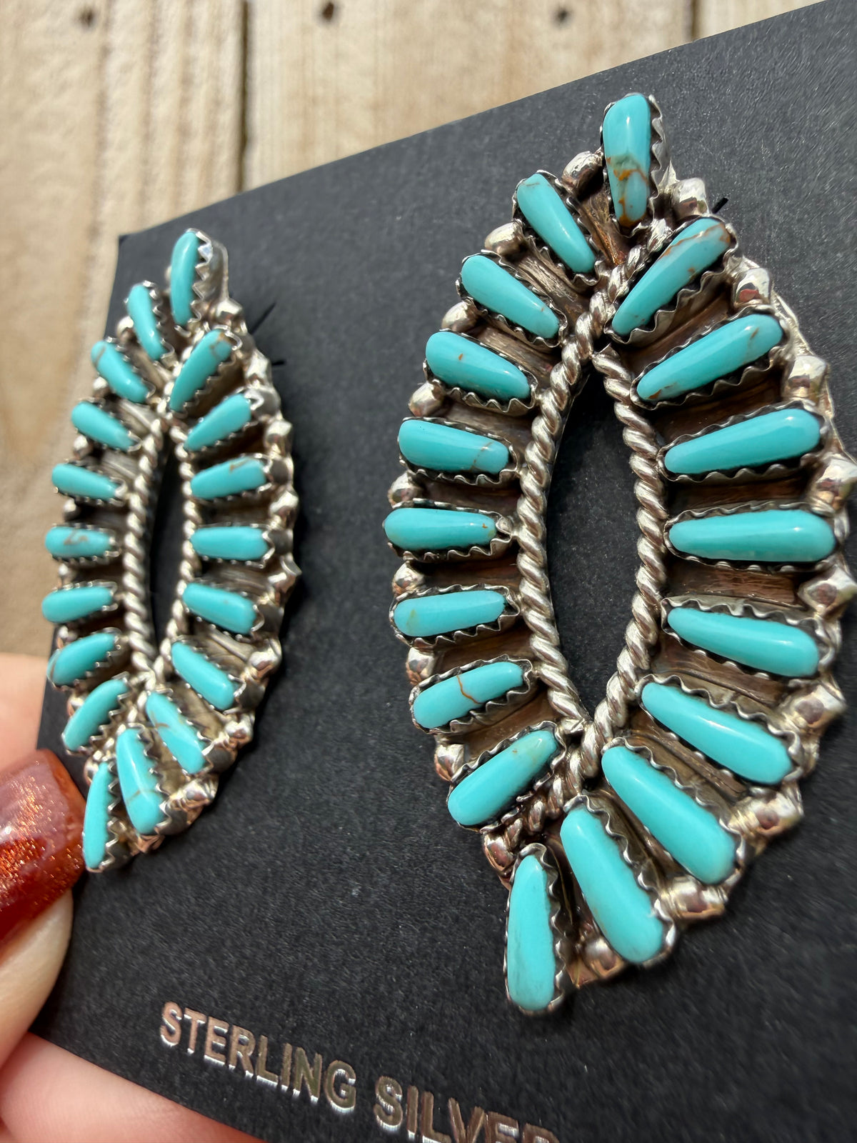 Navajo All Seeing Eye Turquoise Sterling Silver Earrings
