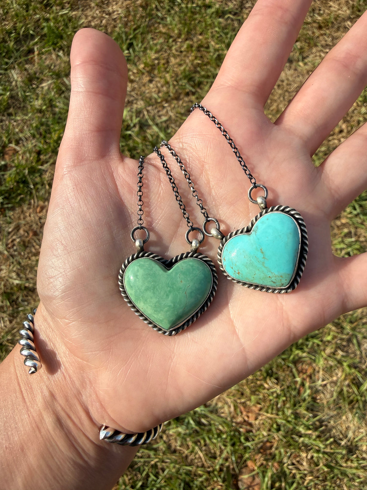 Navajo Turquoise Heart Sterling Silver Necklace