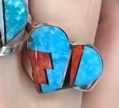 Navajo Heart Inlay Adjustable Ring