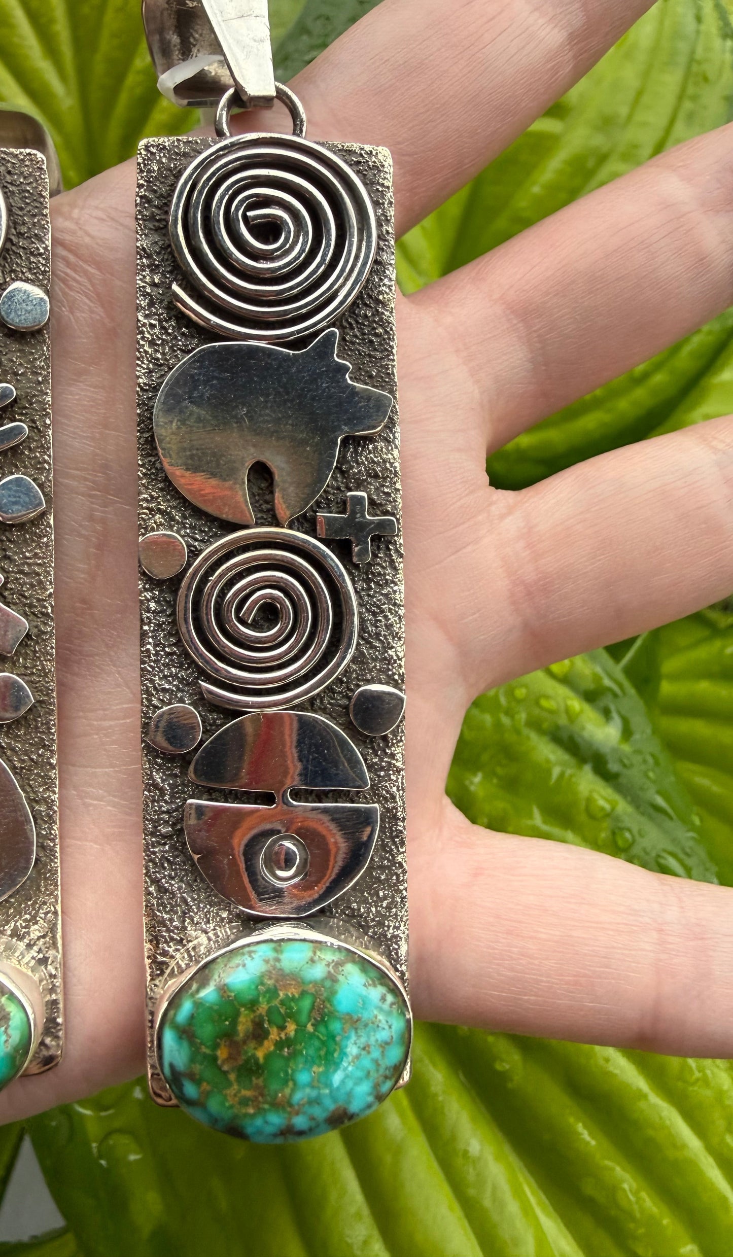 Native Turquoise Storyteller Pendant By Alex Sanchez
