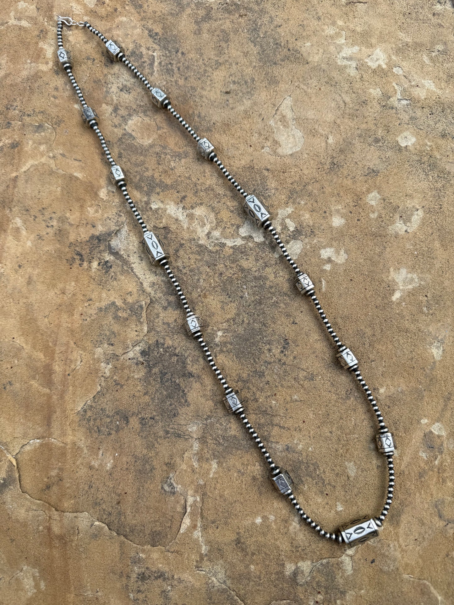 Native Sterling Silver Pearl 30 Inch Necklace by Sharon Cooley