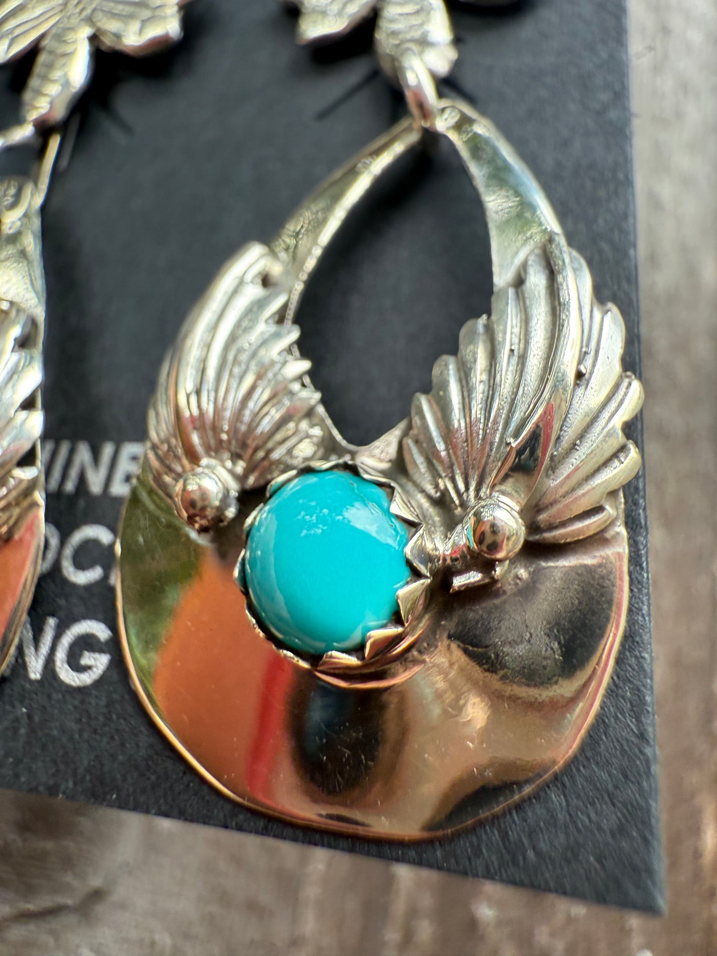 Navajo Bee Turquoise Sterling Silver Earrings