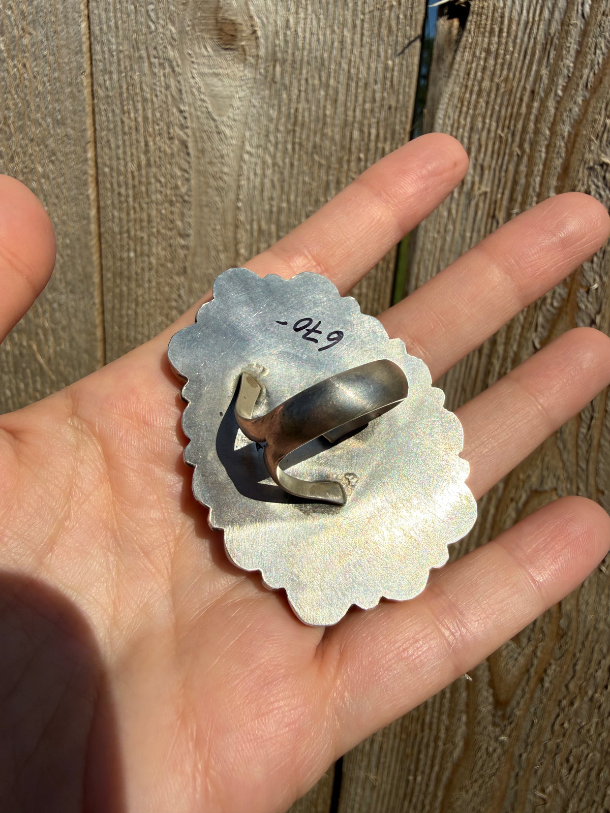 Navajo Big Multi Turquoise Full Flower Cluster Sterling Silver Adjustable Ring
