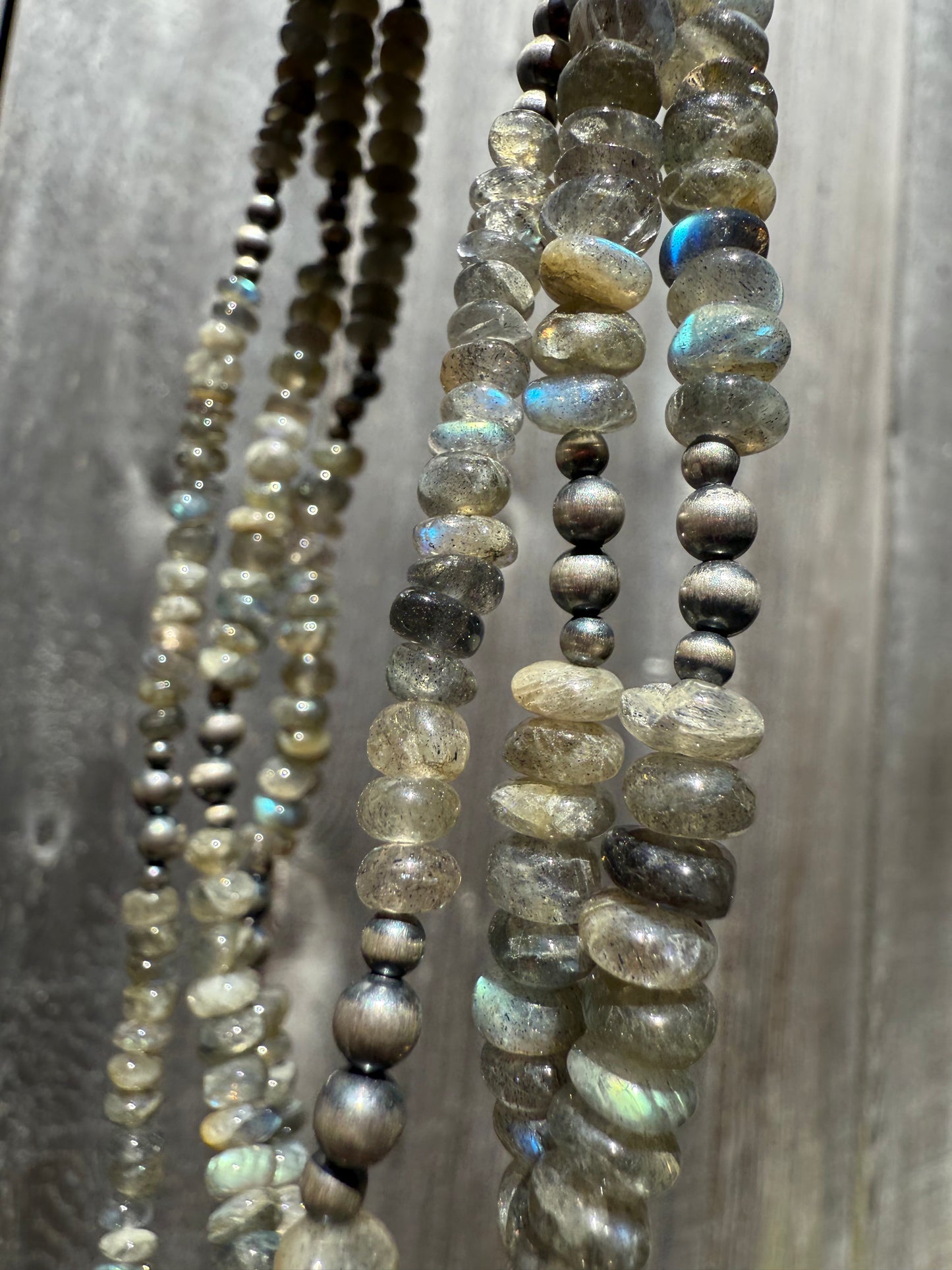 Labradorite Desert Pearl Sterling Silver 18-20 Inch Necklace