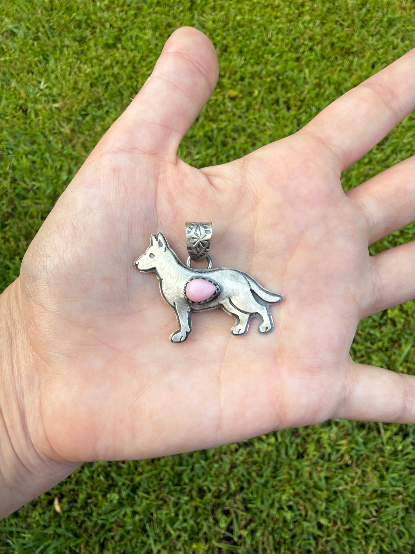 German Shepherd Dog Sterling Silver Handmade Pendant