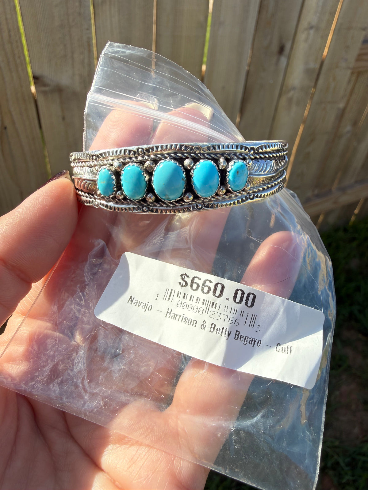 Navajo 5 Stone Thick Silver Detail Accented Sterling Silver Cuff Bracelet
