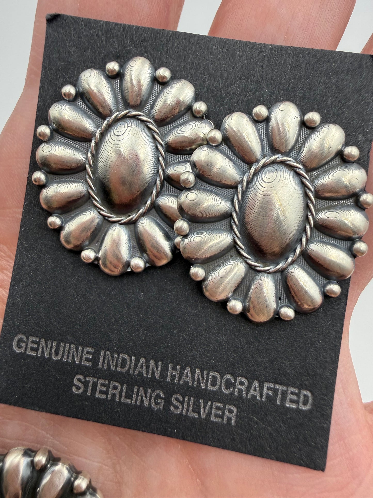 Native All Sterling Silver Flower Pendant or Earrings by Jimson Belin