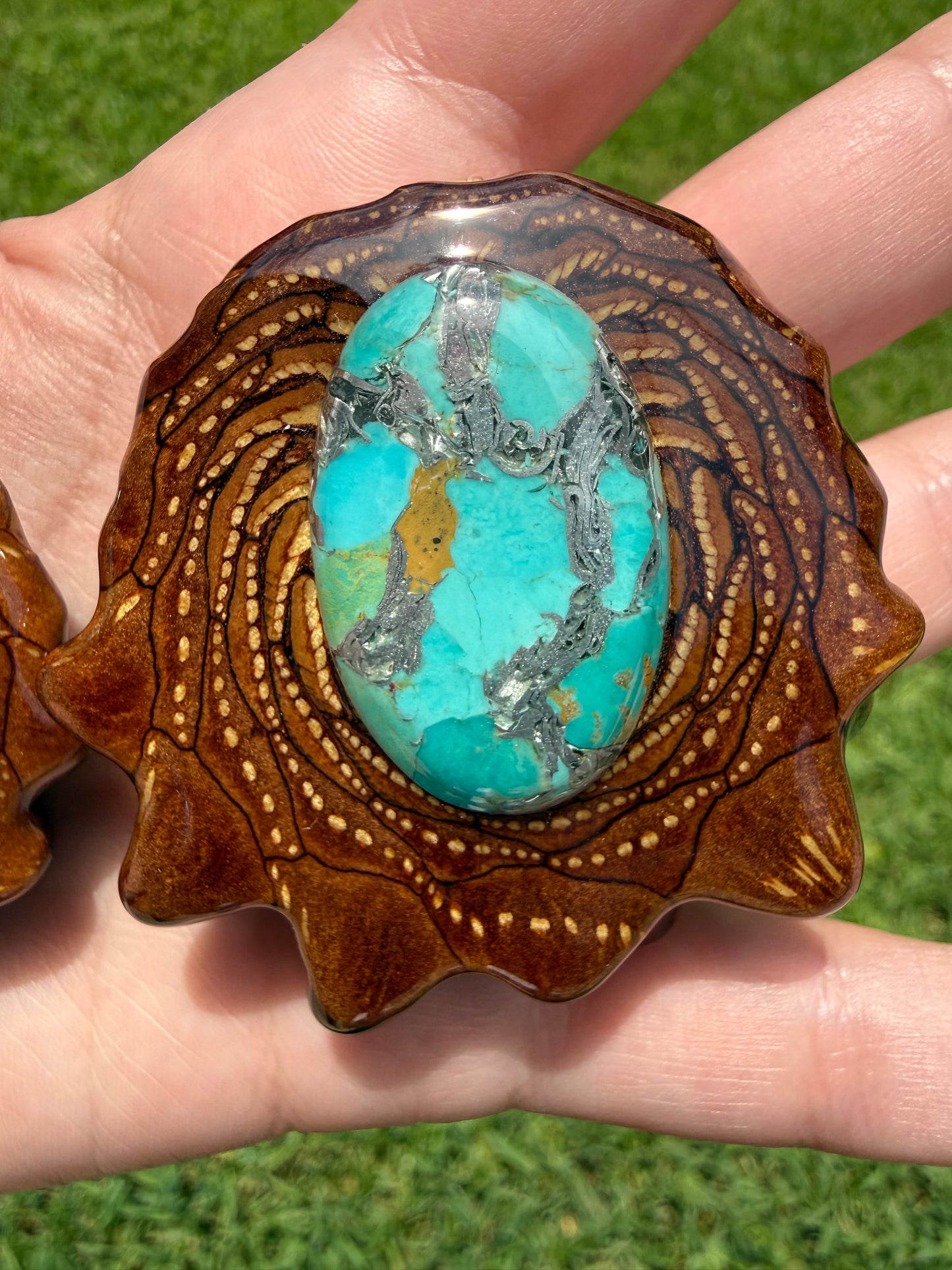 Blue Mohave Turquoise Pinecone Pendant