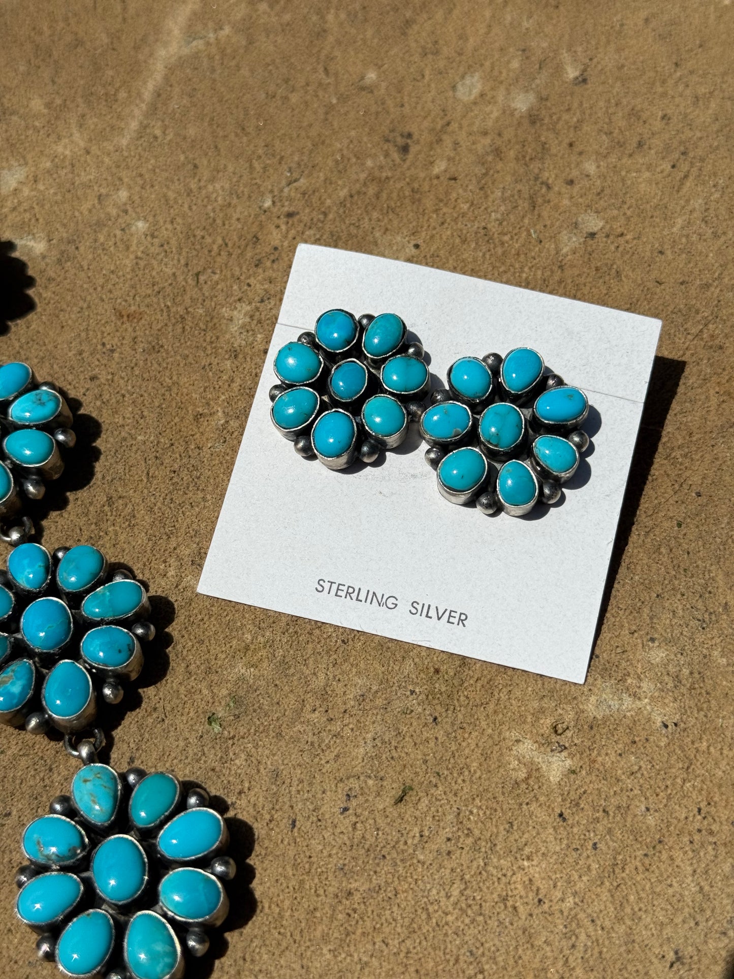 Navajo Full Flower Blue Ridge Turquoise Statement Lariat Necklace by Dave Skeets