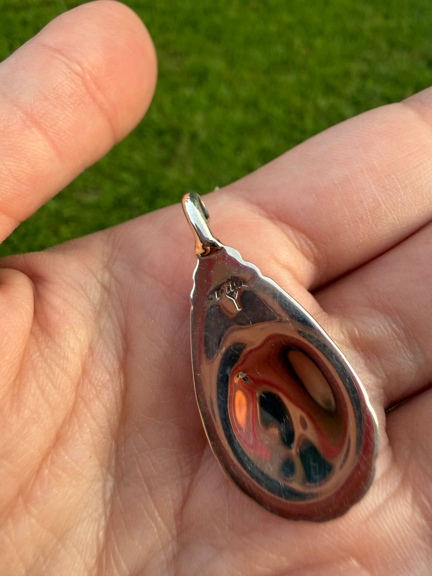 Navajo Amethyst Sterling Silver Tear Drop Cluster Pendant