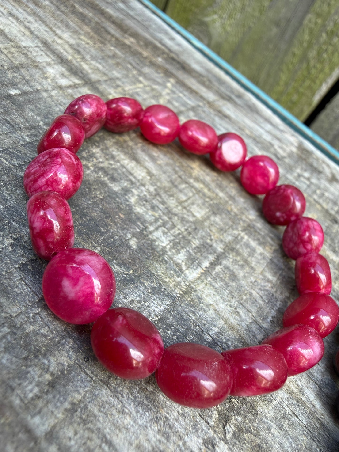 Red Tigers Eye Round or Ruby Agate Gemstone Bracelet