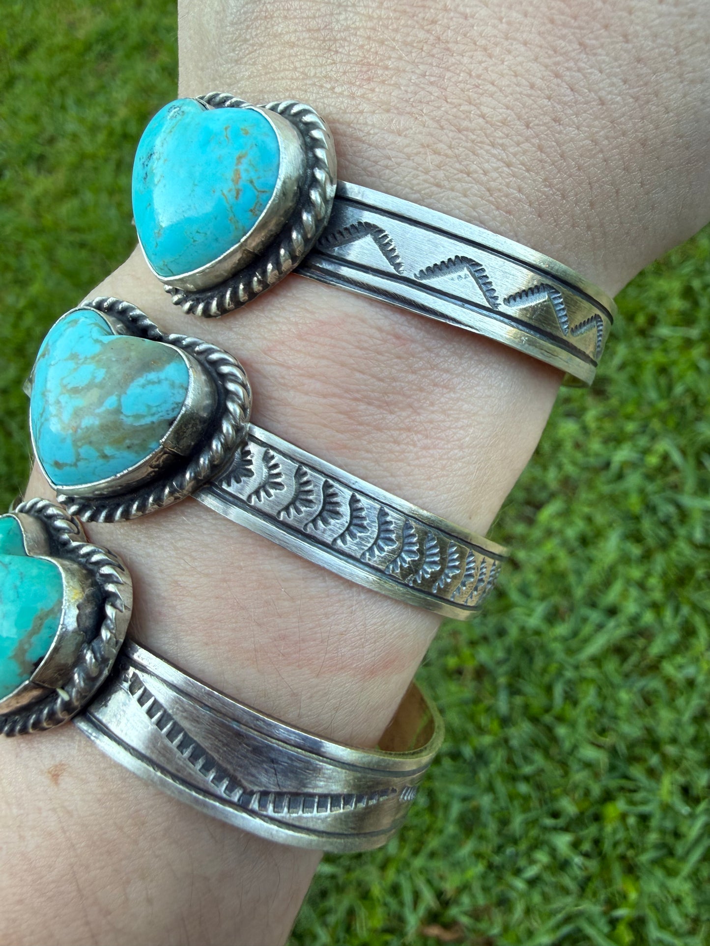 Native Heart Turquoise Sterling Silver Cuff Bracelet