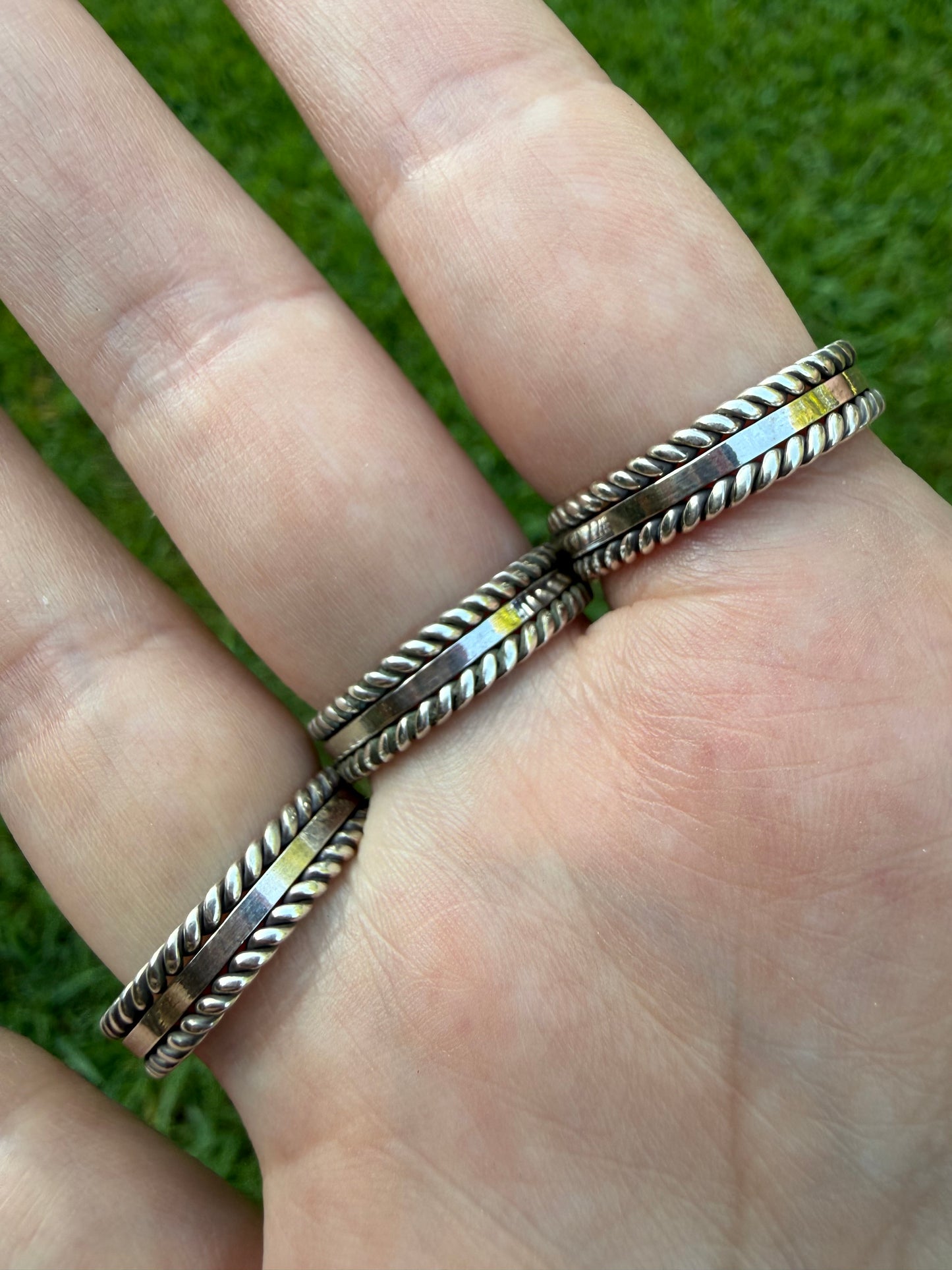 Native Triple Turquoise Sterling Silver Ring