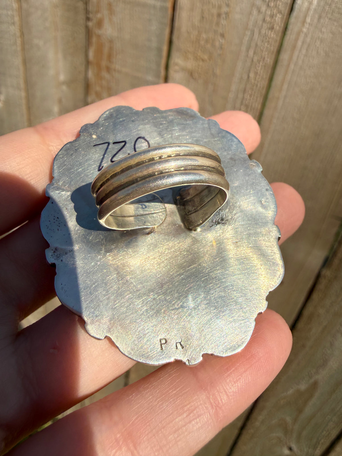 Navajo Multi Stone Big Statement Full Flower Cluster Adjustable Sterling Silver Ring