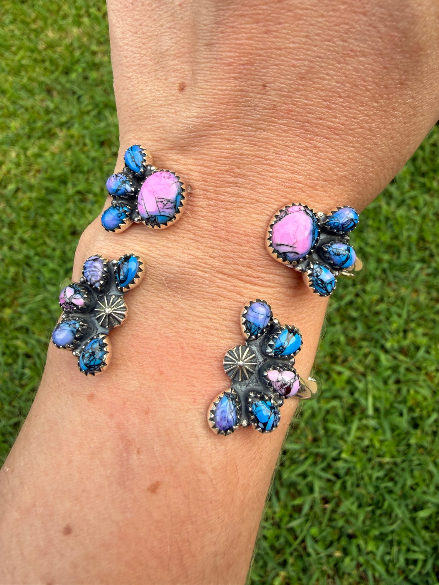 Monarch Dahlia Sterling Silver Cuff Bracelet or Floater Ring