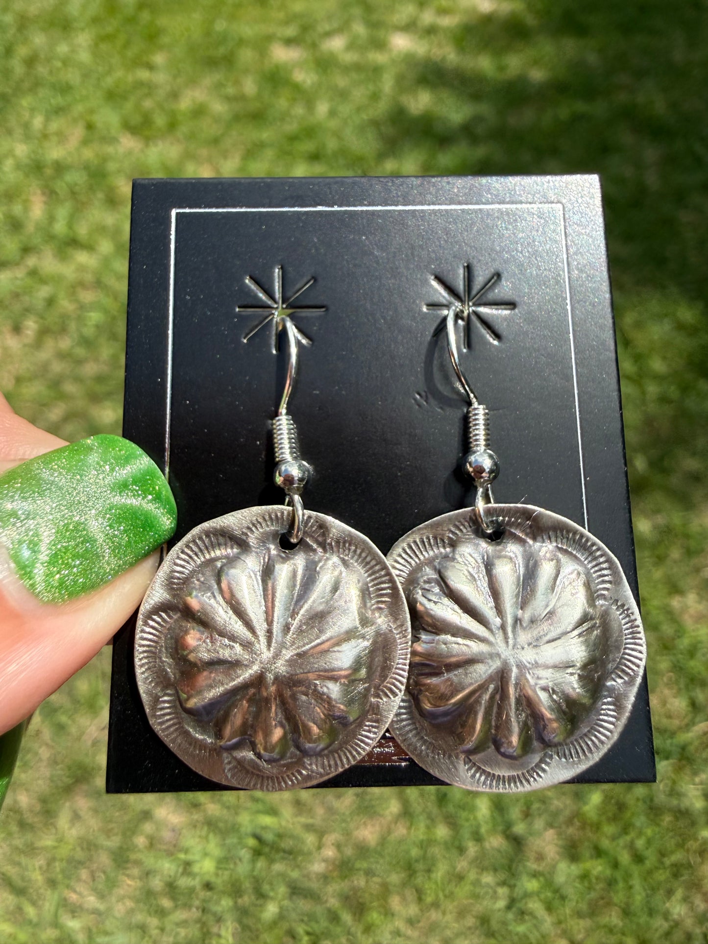Navajo Concho Dangle Earrings Joan Begay