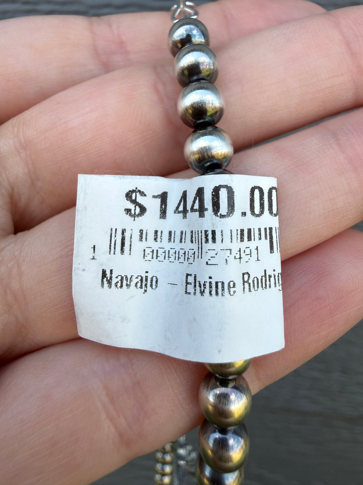 Navajo Naja All Sterling Silver Flower Accent Necklace