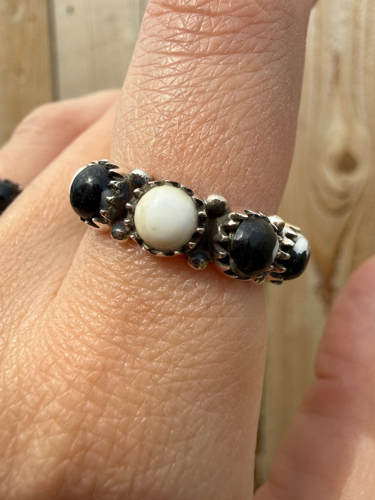 White Buffalo Infinity Sterling Silver Ring
