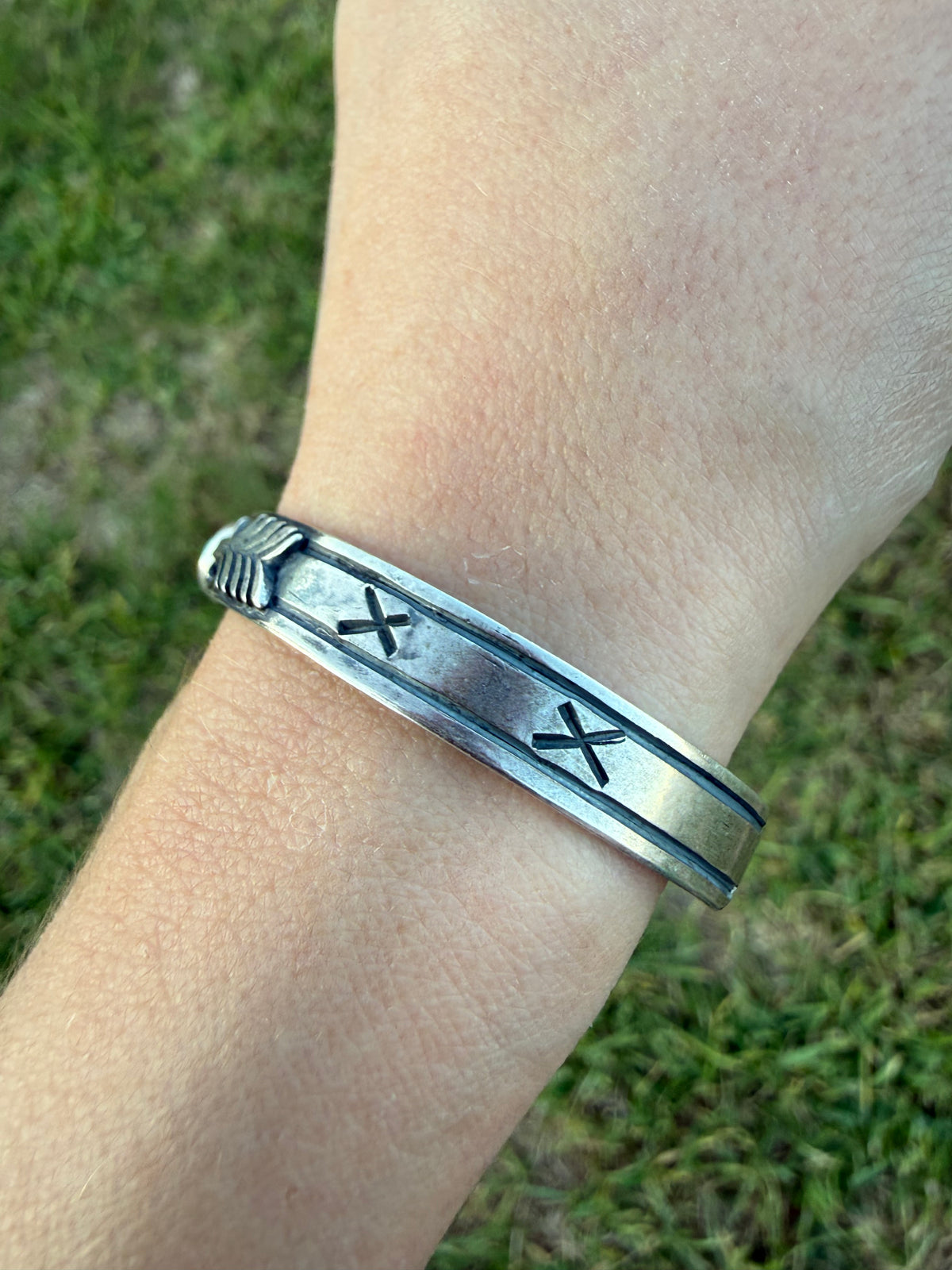 Navajo Turquoise Arrow Sterling Silver Cuff Bracelet