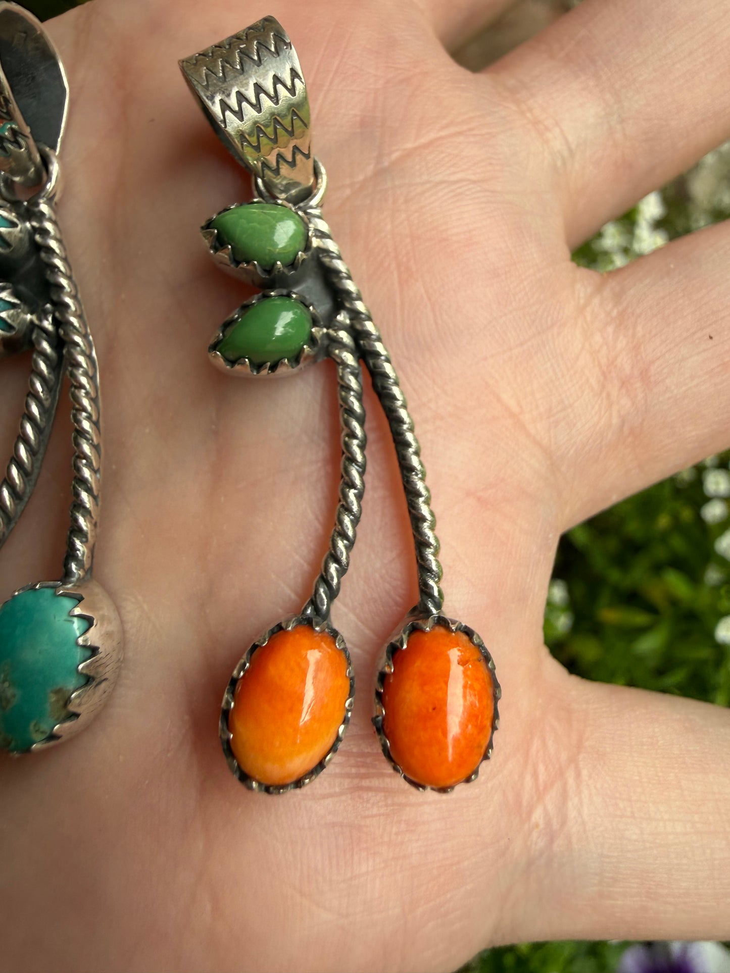 Cherry Multi Stone Sterling Silver Pendant