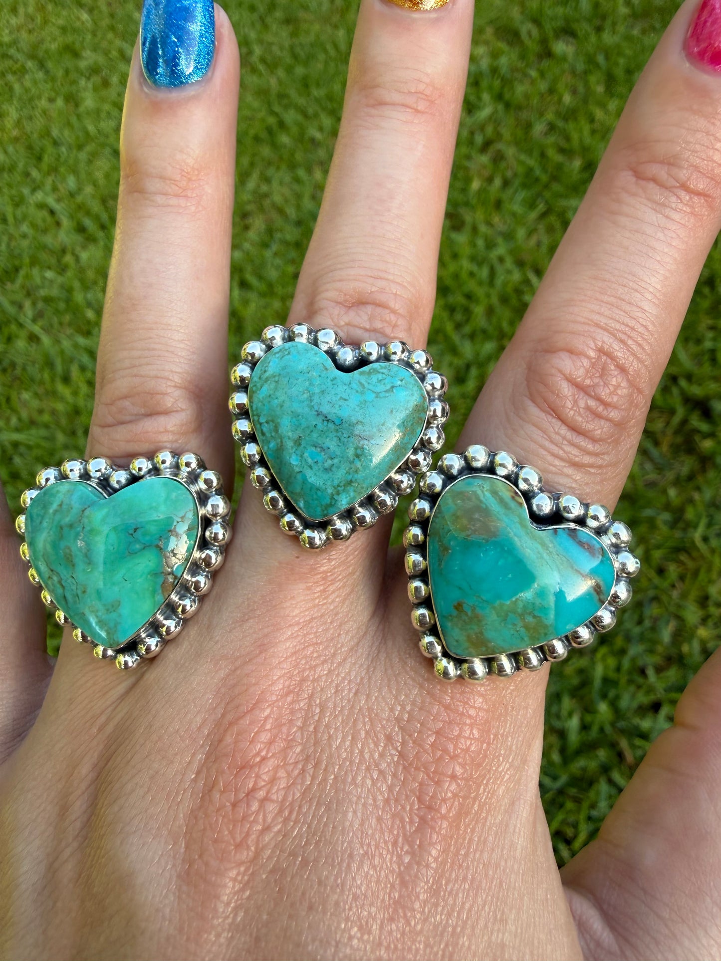 Navajo Turquoise Heart Sterling Silver Ring
