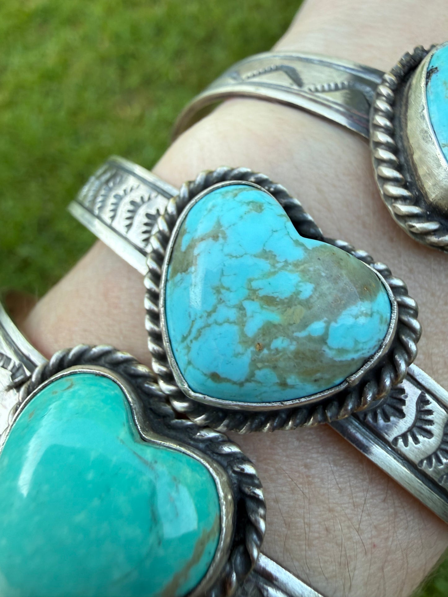 Native Heart Turquoise Sterling Silver Cuff Bracelet