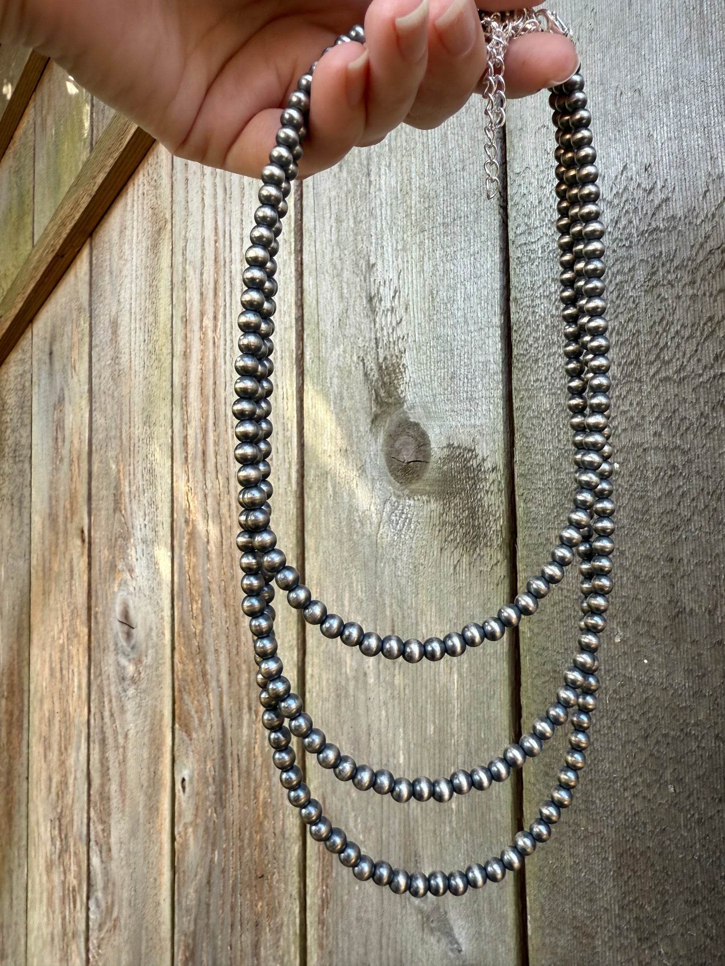 5 MM Desert Pearl Sterling Silver Necklaces