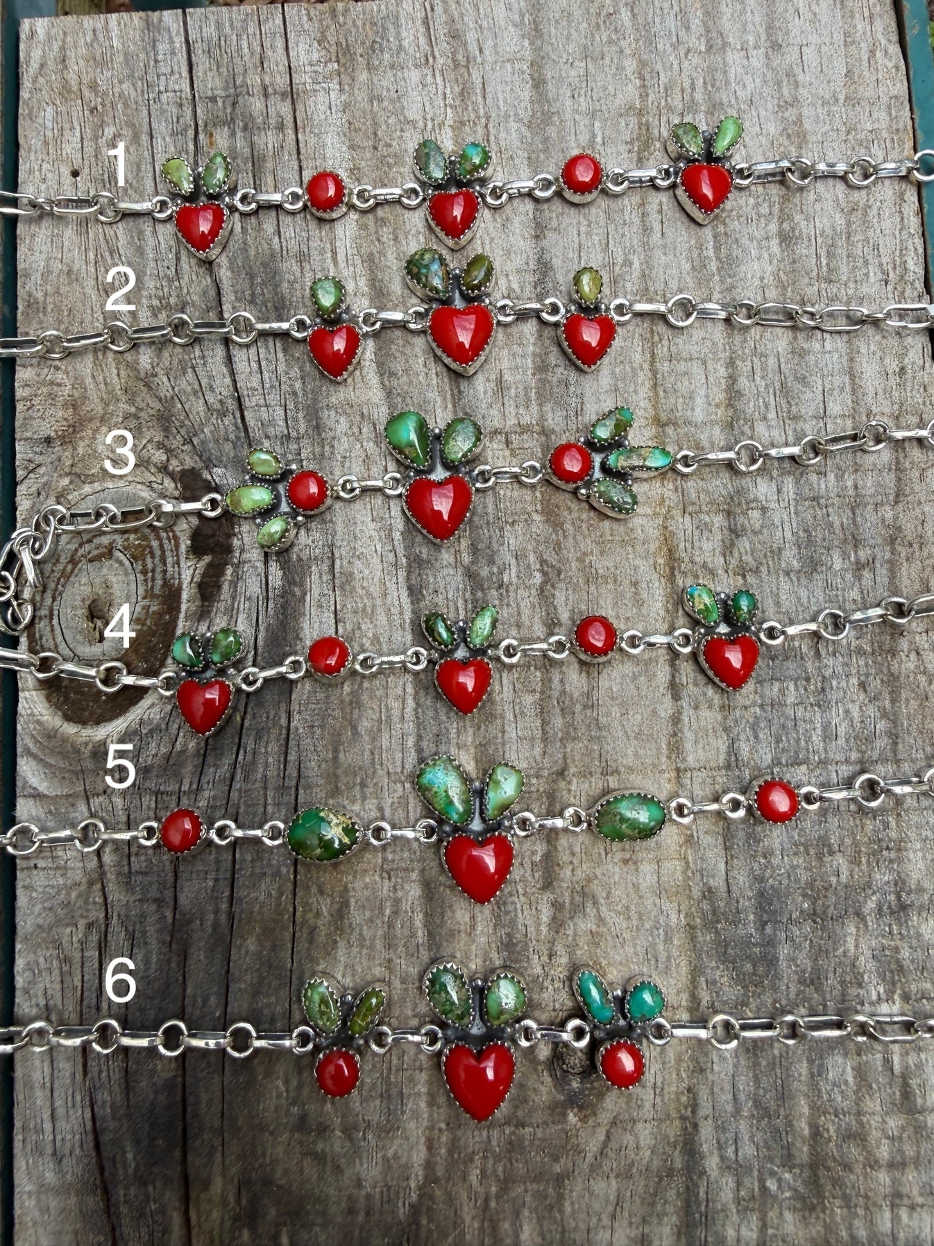 Cherry Red Rosarita and Sonoran Gold Turquoise Sterling Silver Bracelet