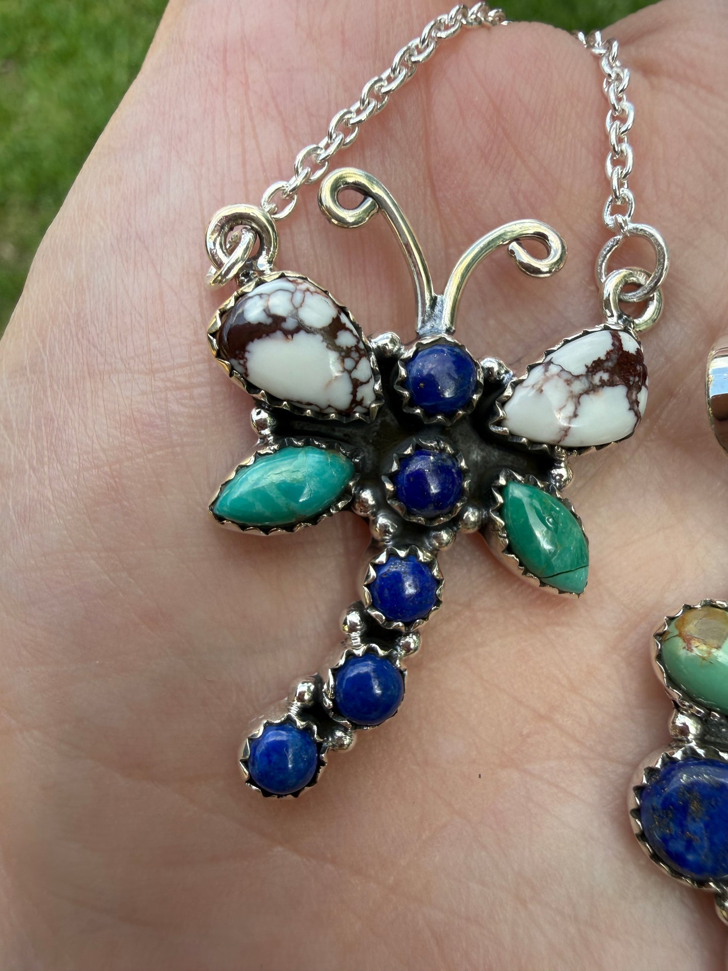 Turquoise Wild Horse And Blue Lapis Unique Combo Necklaces or Ring Or Pendant