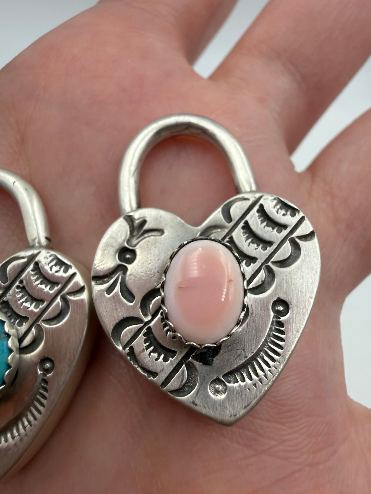 Navajo Multi Stone or Turquoise Locket Sterling Silver Pendant
