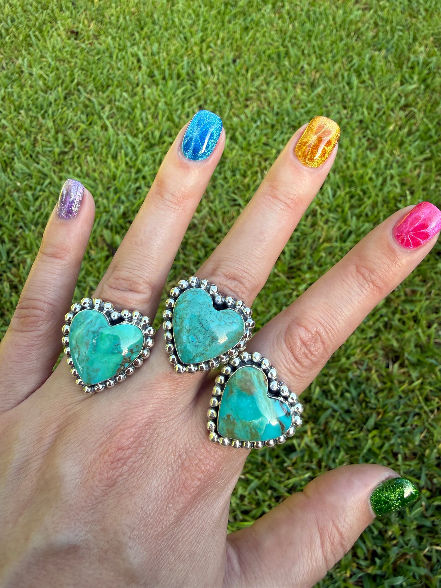 Navajo Turquoise Heart Sterling Silver Ring