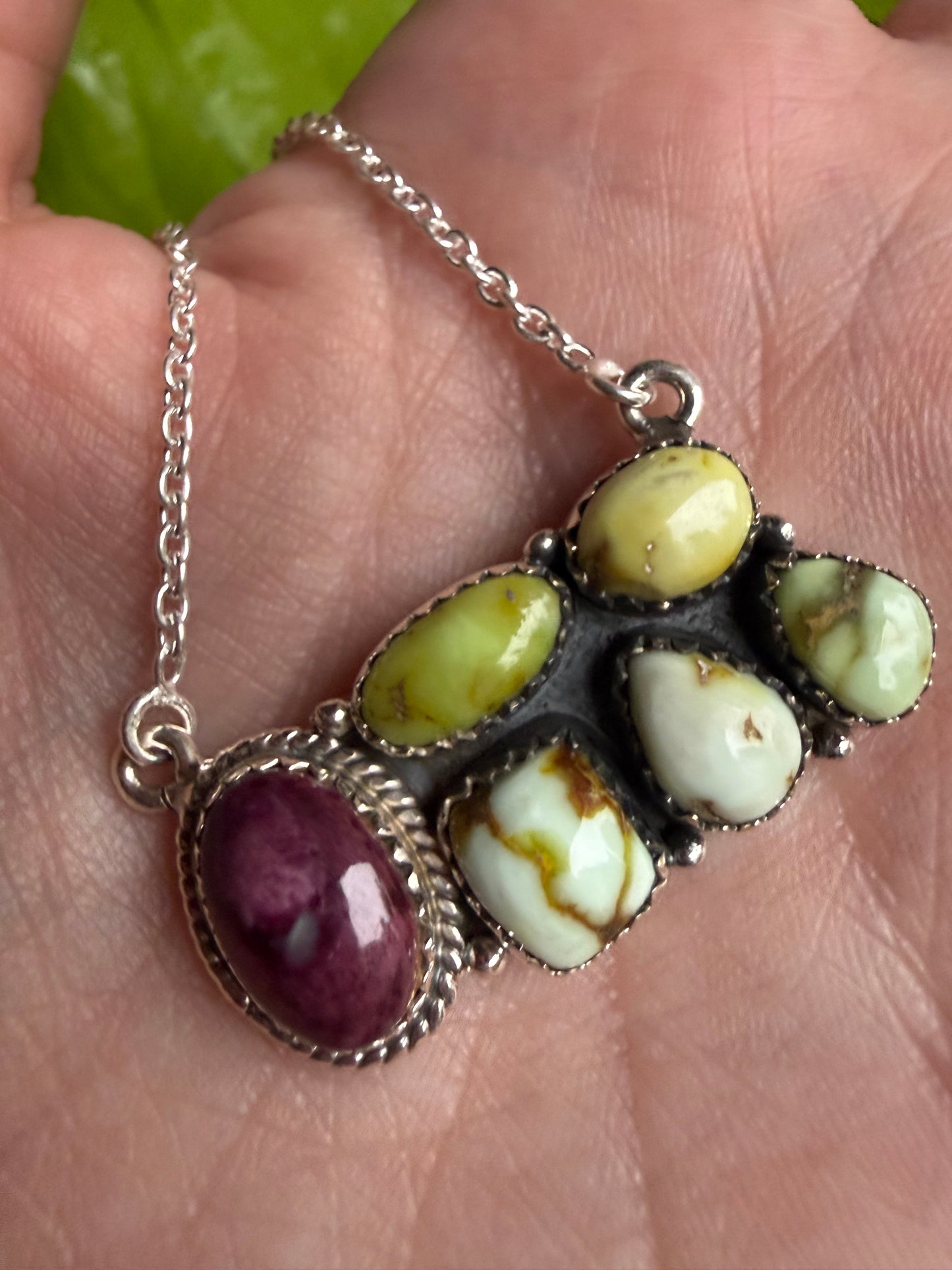 Palomino and Purple Spiny Sterling Silver Adjustable Ring or Necklace